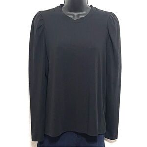 Marine Layer Woman Black Organic Cotton Long Sleeve Crew Neck Top Size M